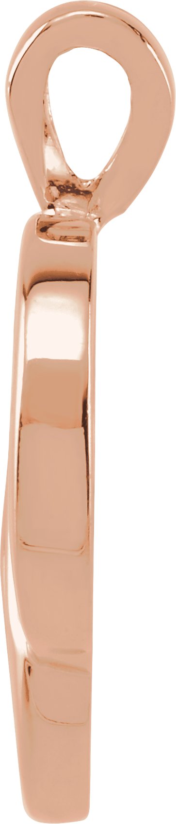 14K Gold Heart Pendant – 18.5x12mm - Rose Gold - view 2