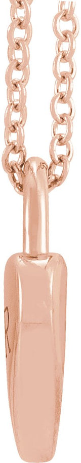 14K Gold Engravable Heart Lock Necklace or Pendant - Rose Gold - view 6