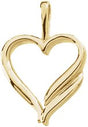 14K Gold Heart Pendant – 25.5x17mm - White Gold