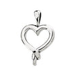 14K Gold Heart Pendant – 25.5x52.25mm - White Gold