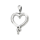 14K Gold Heart Pendant – 25.5x52.25mm - White Gold