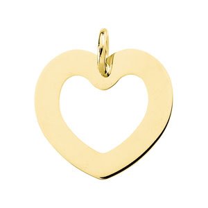 18K Gold Heart Pendant – 34x32mm