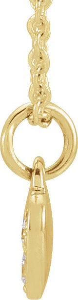 14K Gold Round Natural Diamond Petite Heart Necklace - Yellow Gold - view 4