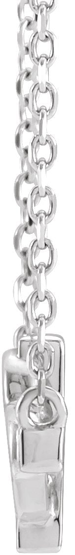 14K Gold Sideways Cross & Heart Necklace - White Gold - view 5