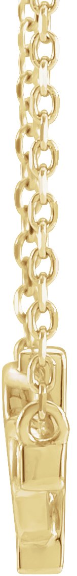 14K Gold Sideways Cross & Heart Necklace - Yellow Gold - view 5