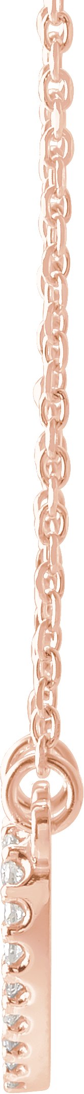 14K Gold Heart Necklace - Rose Gold - view 4