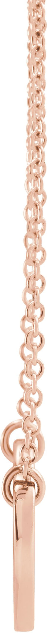14K Gold Round Natural Ruby Engravable Heart Necklace - Rose Gold - view 5