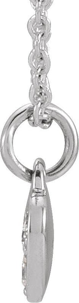 14K Gold Round Natural Diamond Petite Heart Necklace - White Gold - view 4