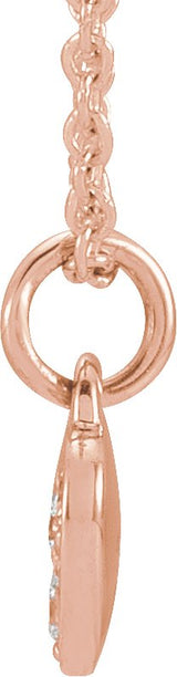 14K Gold Round Natural Diamond Petite Heart Necklace - Rose Gold - view 4