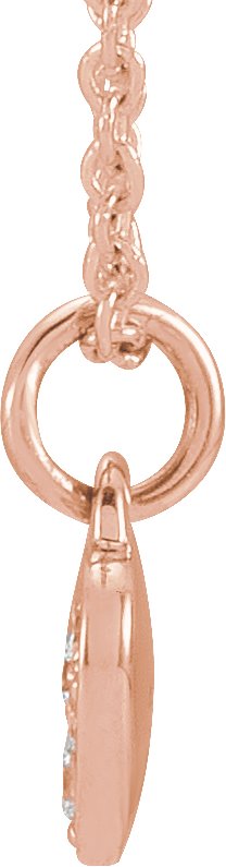 14K Gold Round Natural Diamond Petite Heart Necklace - Rose Gold - view 4