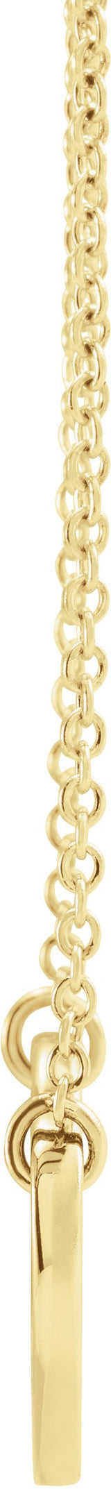 14K Gold Round Natural Ruby Engravable Heart Necklace - Yellow Gold - view 5