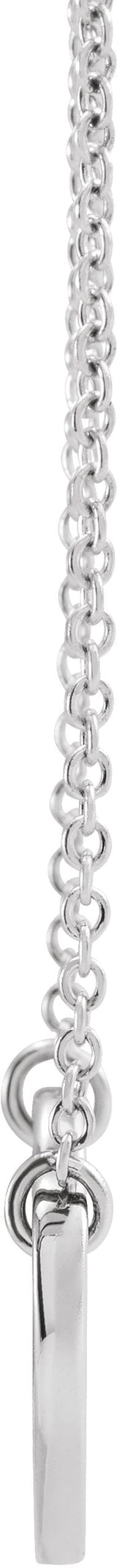 Platinum Round Natural Ruby Engravable Heart Necklace - view 5