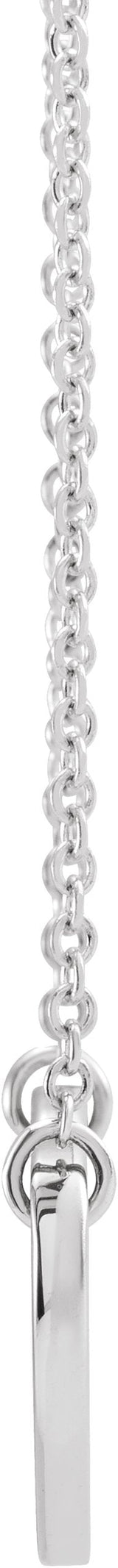 Platinum Round Lab-Grown Emerald Engravable Heart Necklace - view 5