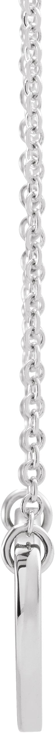 Platinum Round Lab-Grown Emerald Engravable Heart Necklace - view 5