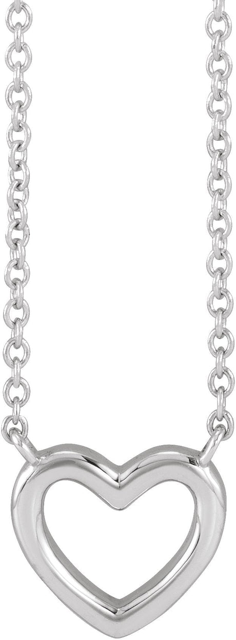 Platinum Heart Necklace – 9.18x8.9mm