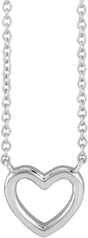 14K Gold Heart Necklace – 9.18x8.9mm - White Gold