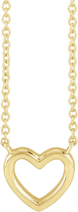 14K Gold Heart Necklace – 9.18x8.9mm - Yellow Gold
