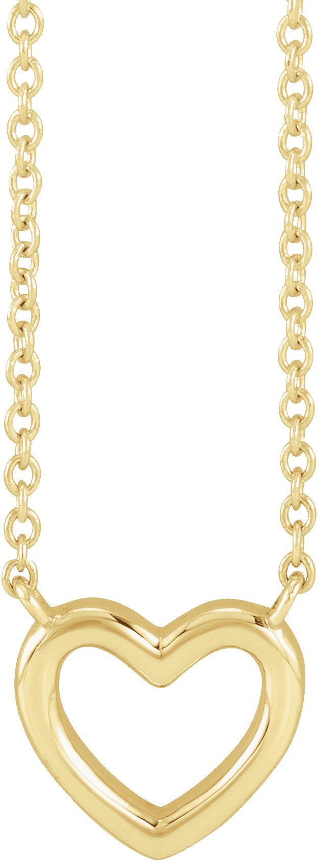 14K Gold Heart Necklace – 9.18x8.9mm - Yellow Gold
