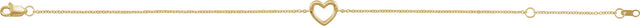 14K Gold Heart Bracelet – 12.1x8mm - Yellow Gold - view 4