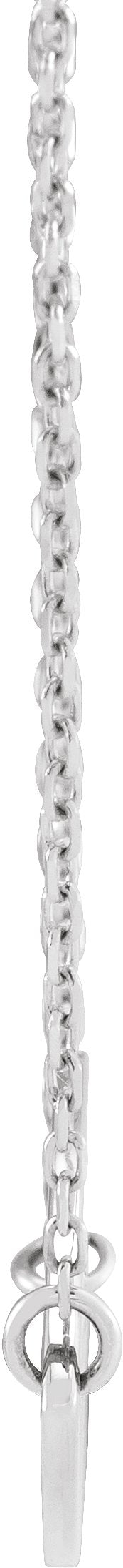 Platinum Sideways Heart with Pierced Cross Necklace - view 2