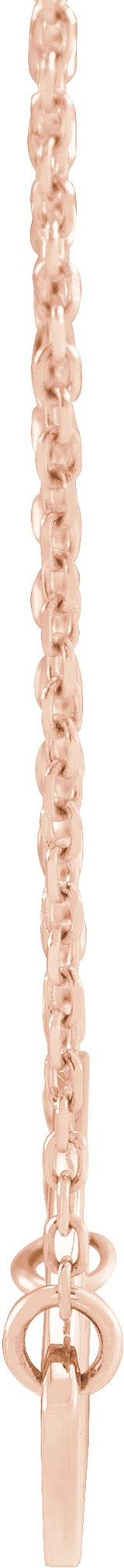 14K Gold Sideways Heart with Pierced Cross Necklace - Rose Gold - view 2