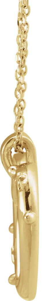 14K Gold Rosary Heart Necklace or Pendant - Yellow Gold - view 2