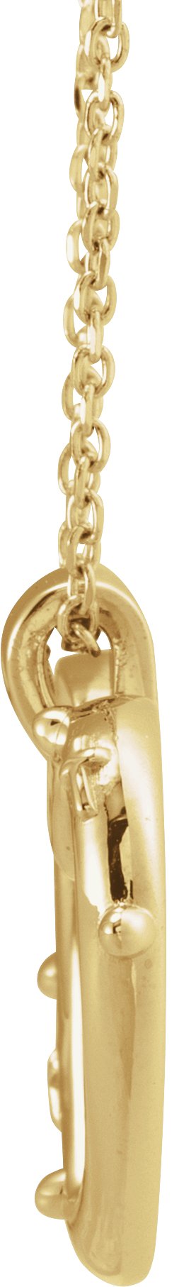 14K Gold Rosary Heart Necklace or Pendant - Yellow Gold - view 2