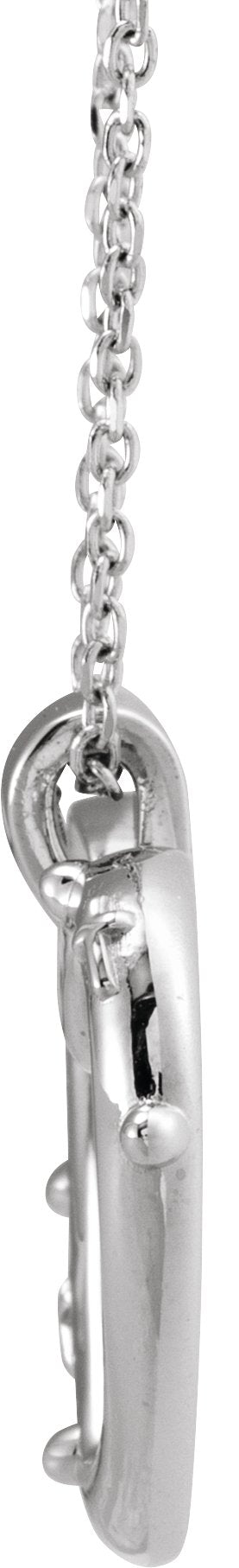 Platinum Rosary Heart Necklace or Pendant - view 2