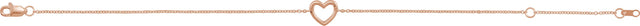 14K Gold Heart Bracelet – 12.1x8mm - Rose Gold - view 4