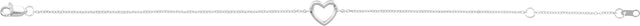 14K Gold Heart Bracelet – 12.1x8mm - White Gold - view 4