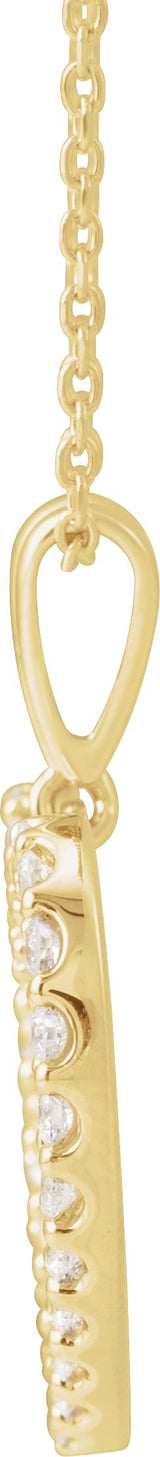 14K Gold Round Natural Diamond Heart Necklace – up to 3/8 CTW - Yellow Gold - view 4