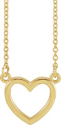 14K Gold Heart Necklace – 10.8x10mm - Yellow Gold