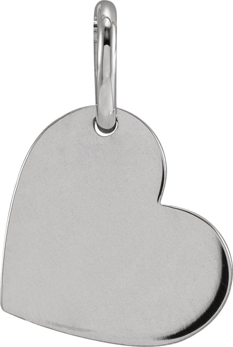 14K Gold Be Posh Engravable Heart Pendant - White Gold