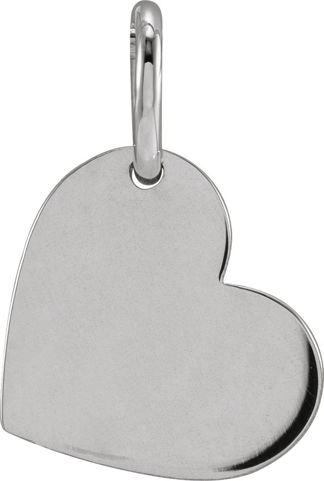 14K Gold Be Posh Engravable Heart Pendant - White Gold