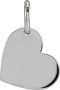 14K Gold Be Posh Engravable Heart Pendant - White Gold