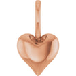14K Gold Puffed Heart Pendant - Rose Gold