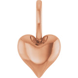 14K Gold Puffed Heart Pendant - Rose Gold