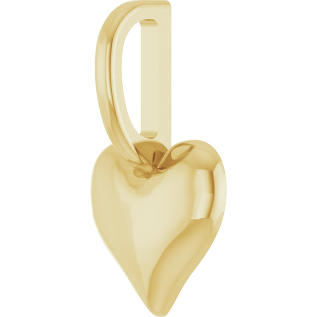 10K Gold Puffed Heart Pendant - view 2