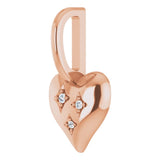 14K Gold Round Natural Diamond Heart Pendant II - Rose Gold - view 5