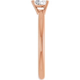 14K Gold Natural White Sapphire Heart Solitaire Ring - Rose Gold - view 9