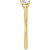 14K Gold Natural White Sapphire Heart Solitaire Ring - Yellow Gold - view 9