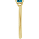 14K Gold Natural London Blue Topaz Heart Solitaire Ring - Yellow Gold - view 9