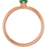 14K Gold Lab-Grown Emerald Heart Solitaire Ring - Rose Gold - view 7