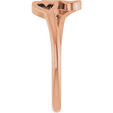 14K Gold Double Heart Ring - Rose Gold - view 4
