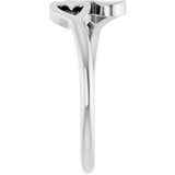14K Gold Double Heart Ring - White Gold - view 4