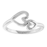 Platinum Double Heart Ring - view 3