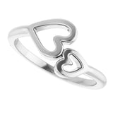 Platinum Double Heart Ring - view 5