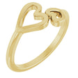 14K Gold Double Heart Ring - Yellow Gold