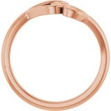 14K Gold Double Heart Ring - Rose Gold - view 2