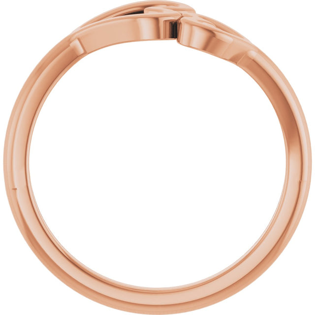 14K Gold Double Heart Ring - Rose Gold - view 2